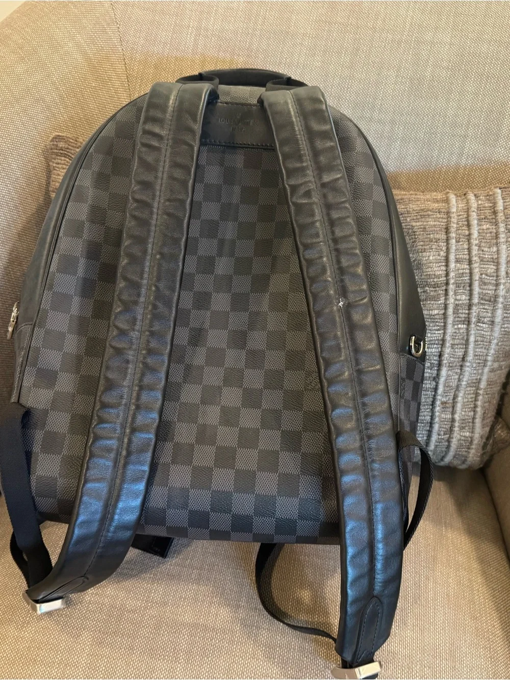 Louis Vuitton Men's Black Checkerboard Backpack